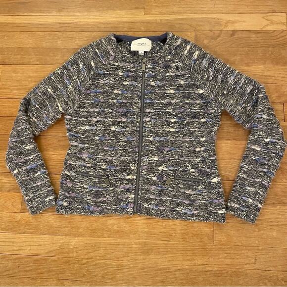 Eureka gray purple zip up sweater jacket size small S b24 - Picture 1 of 7